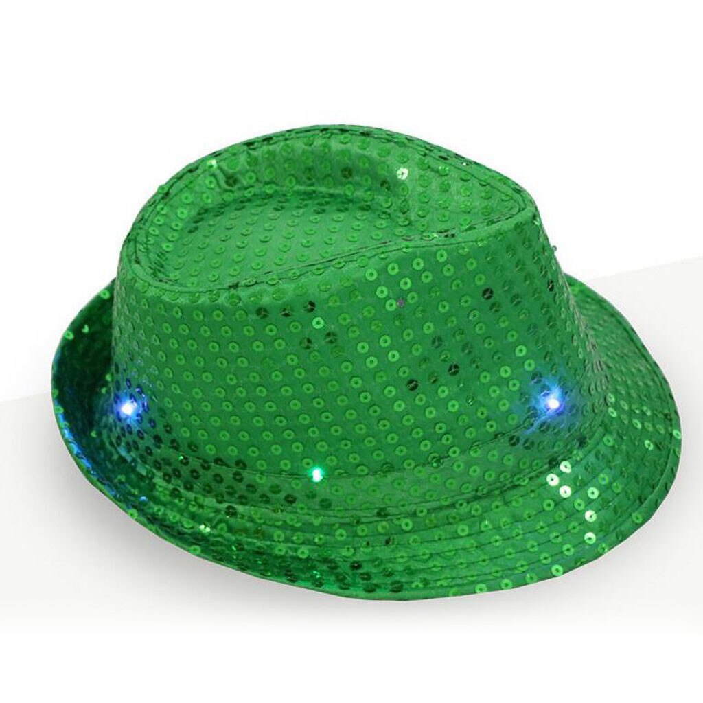 SAGACE Hütte Einfarbig Hütte LED Bühne Leistung Kappe Blinkende Hütte Licht hoch LED Paillette schick tanzen Party Hütte bühne Kappe