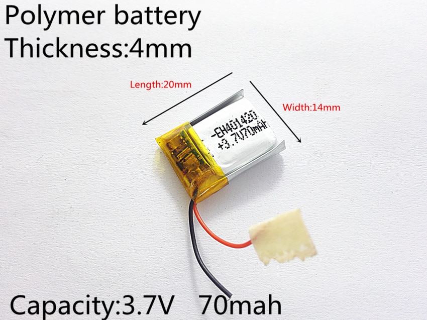 3.7 V 70 mAh 401420 Lithium-polymeer LiPo Oplaadbare Batterij Voor Mp3 Mp4 PAD DVD DIY E-Book bluetooth Hoofdtelefoon