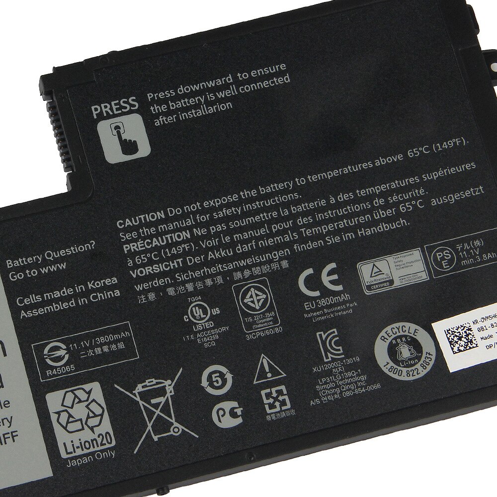 100% oryginalna bateria TRHFF 1V2F6 dla Dell 5445 5545 5447 5448 5547 5548 3550 Inspiron 15 "szerokość 14 3450 43Wh N5447 N5547