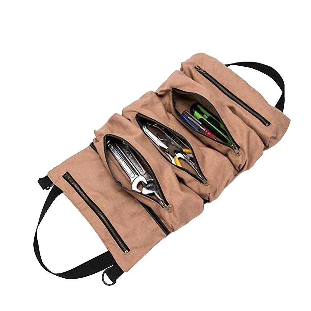 Super Tool Roll Large Wrench Big Tool Roll Up Bag Canvas Tool Organizer Bucket Tool Roll Up Pouch Hand Small Tool Bag Sac 3