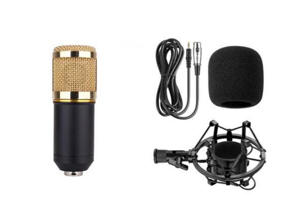 BM800 Microphone Sound Recording BM 800 Microphone KTV Karaoke For Radio Braodcasting Singing With Shock Mount Recording: black