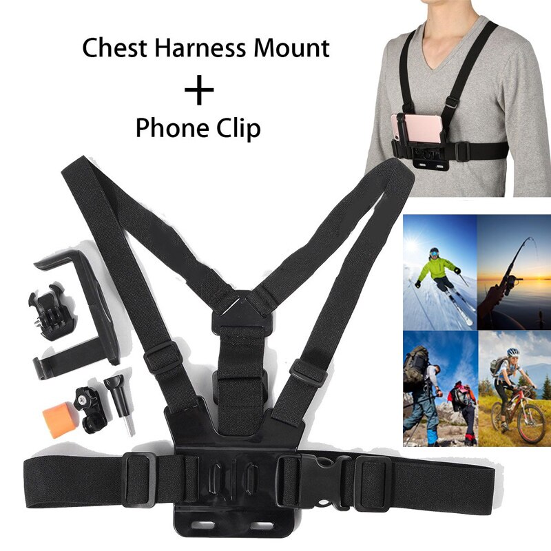 Bærbar universell 6-8.5cm bredde mobiltelefonholder + justerbar klips brystbelte stropp mobiltelefon til iphone til samsung