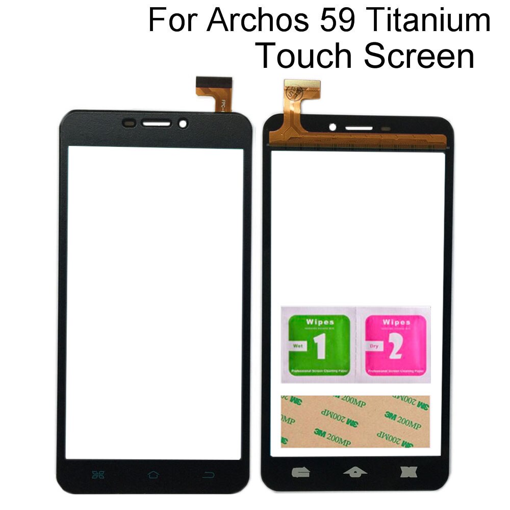 Mobile Touch Screen Panel For Archos 59 Titanium Touch Screen Front Glass Sensor Digitizer 3M Glue Wipes