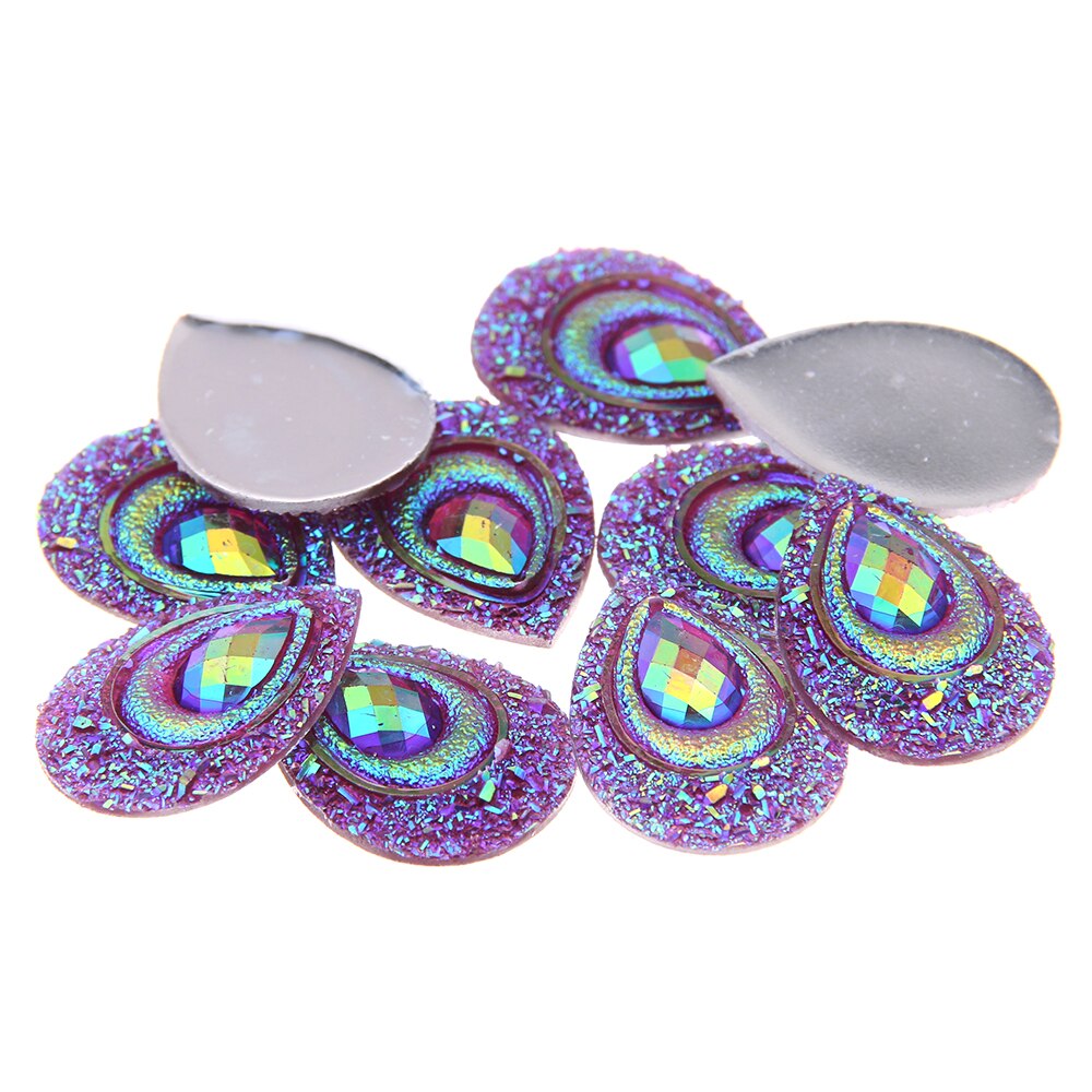 18*25Mm Grote Strass 20G Ongeveer 26Pcs Shape Resin Edelstenen Flat Terug Voor Ambachten Scrapbooking diy Kleding Schoenen December.: 12 Purple AB