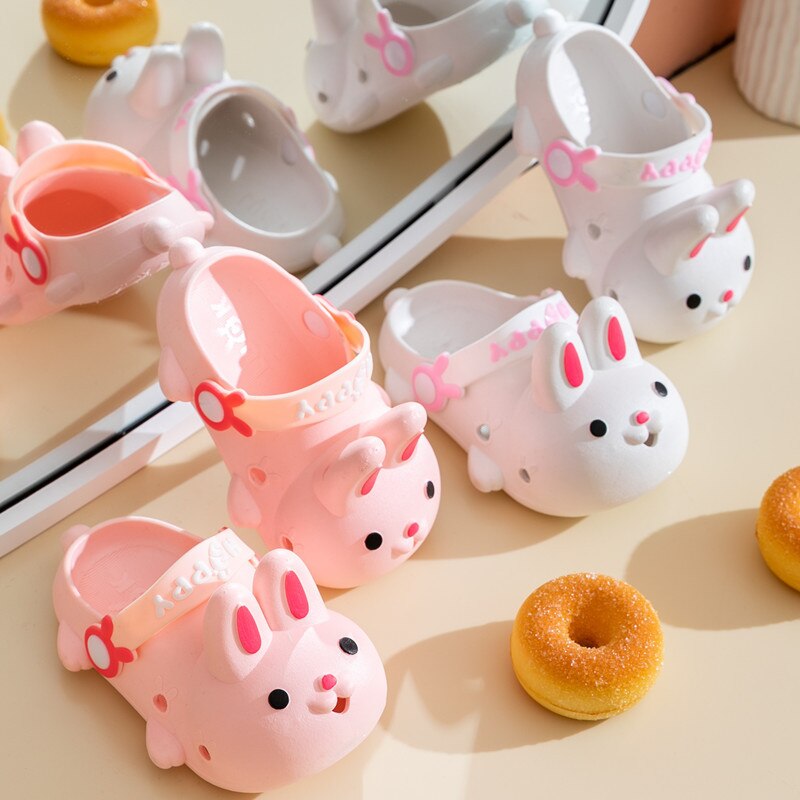 dzieci kapcie 2022 Słodki 3D króliki lato solidny różowy dziewczyny plaża sandały Dzieci moda fajny woda buty dla chłopcy jedyny w swoim rodzaju płaski