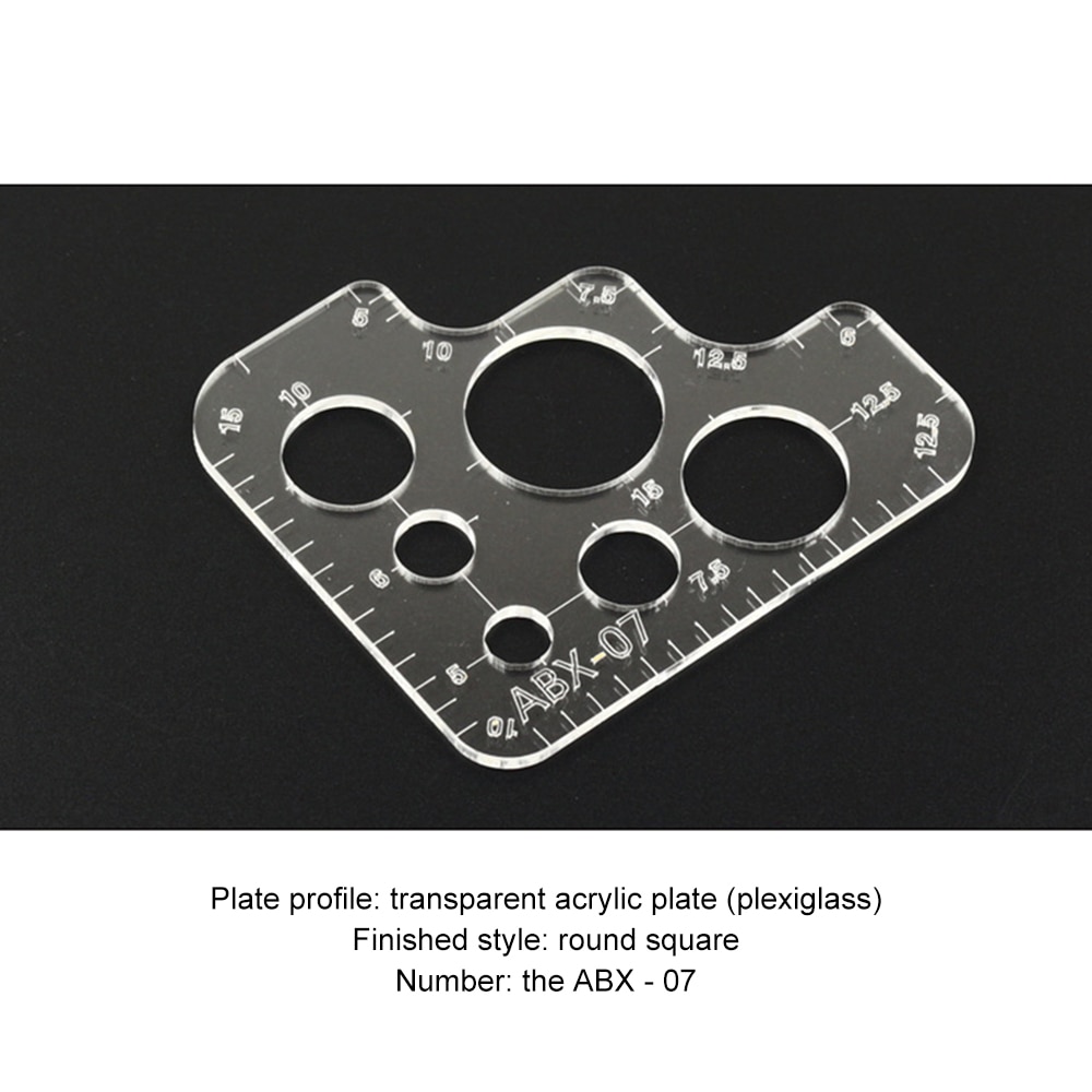 1Pc Leather Craft Acrylic Perspex Cutting Circle Corner Stitch Stencil Template Ruler DIY Tool