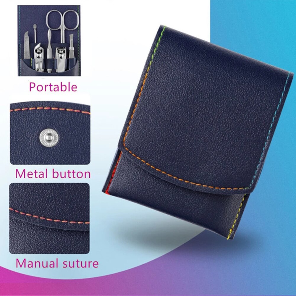 7pcs/set Portable Stainless Steel Nail Clippers Set Pedicure Care Nail Cutting Nail Trimmer Travel Toe Nail Scissor Nail Tools
