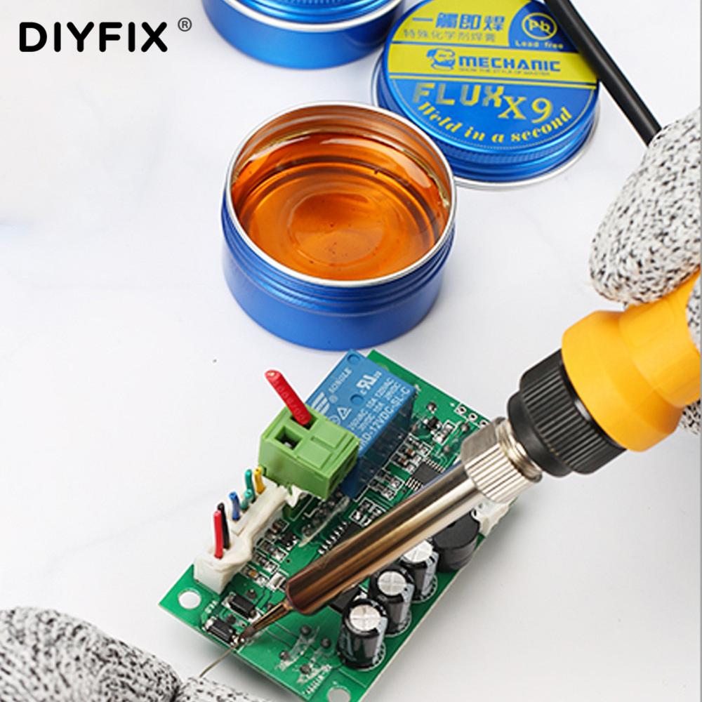 DIYFIX Solder Paste Flux Mild Rosin Environmental Lead-free Halogen-free Soldering Oil Welding Flux Paste for PCB BGA PGA SMD
