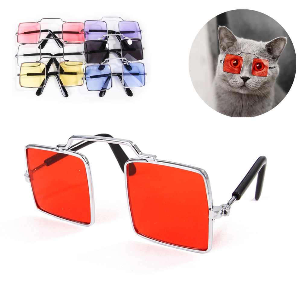Okulary przeciwsłoneczne Kot prosty wyluzowany placki zdjęcia rekwizyty oczne piękne kolorowe okulary dla zwierząt szczeniak kotek oko akcesoria ochronne