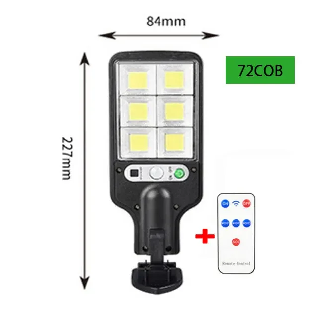 1~6PCS 72/108/117COB LED Solar Street Lamp Cob Solar Lights Outdoor PIR Motion Detector Light Solar Powered Lantern For Carden: Blue / 21-30W