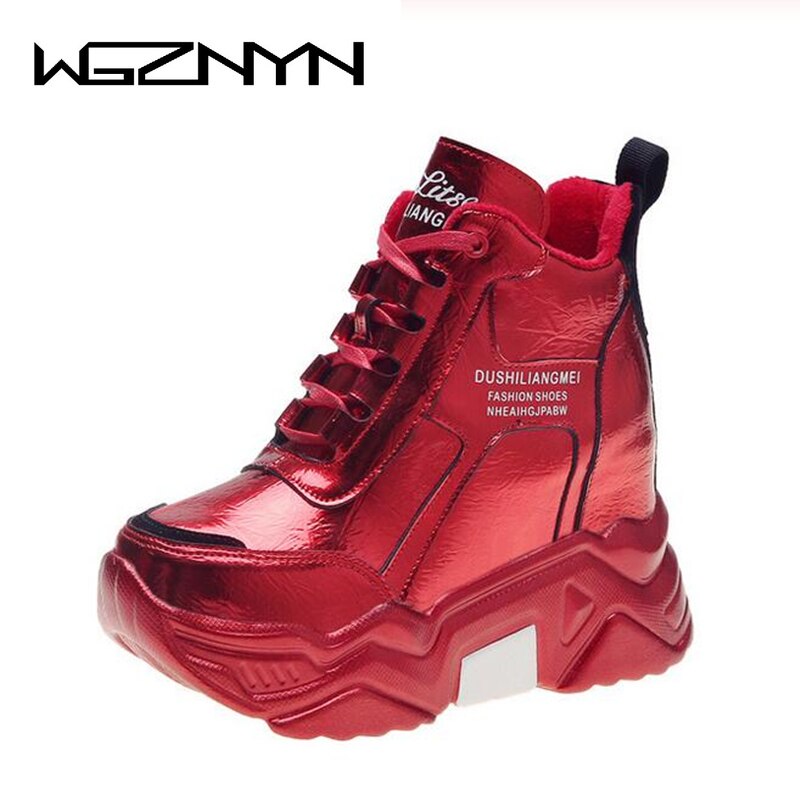 Chunky platform udendørs sneakers kvinder vinter varme super høje hæle casual sko kvinde højde stigende støvle mujer