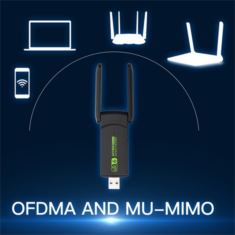 WiFi6 USB WiFi Adapter 1800Mbps Dual Band AX1800 2.4G/5GHz Network Card Wifi Dongle MU-MIMO USB3.0 For PC Laptop Windows