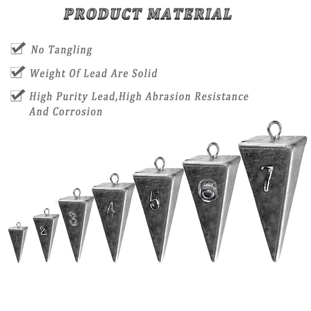 5Pcs Piramide Sinker Gewichten 1Oz 2Oz 3Oz 4Oz Vissen Lood Sinker Gewichten Voor Zoutwater Zoetwater visgerei Accessoires