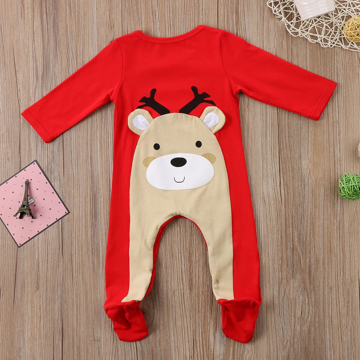 Xmas Deer Infant Baby Boy Girl Long Sleeve Cartoon Jumpsuit Romper Clothes Outfit 0-18M: 18M