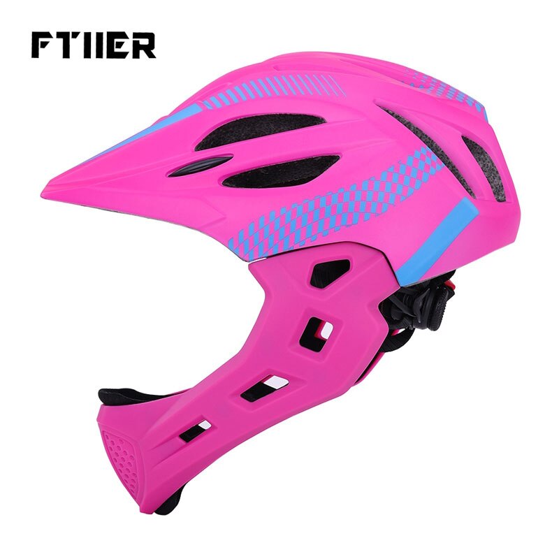 Casque de cyclisme pour enfants, intégral du visage, amovible, pour vtt, descente, équipement de sécurité: pink