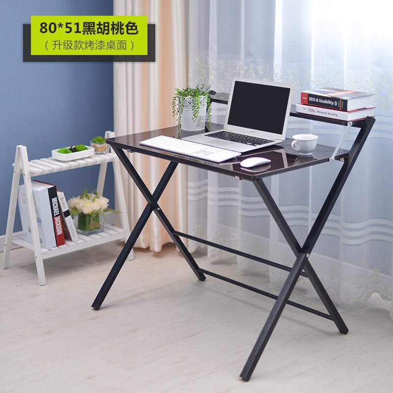 High foldable home laptop desk living room bedroom space saving portable desk writing desk office desk laptop table: D80cm