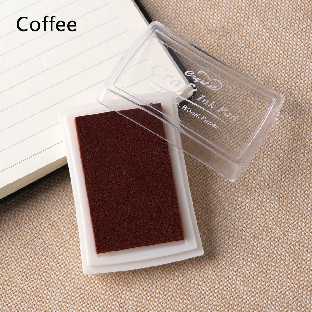 Wedding Children Toy Oil Based DIY Craft Ink Pad Rubber Stamps for Fabric Wood Paper DIY School Office Badge Supplies: Dark Coffee