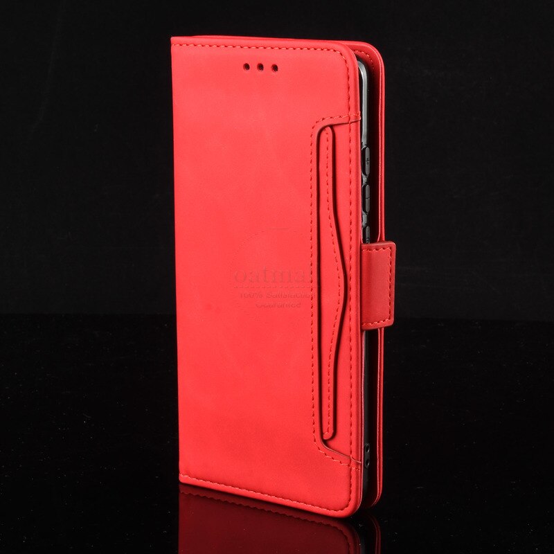 For OPPO A53 Wallet Case Magnetic Book Flip Cover For OPPO A32 Card Photo Holder Luxury Leather Mobile Phone Fundas: for OPPO A53 2020 / Red