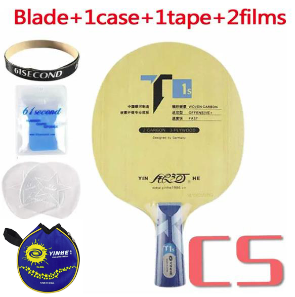 Originele Galaxy Yinhe T1s (GEWEVEN CARBON, T-1 Upgrade) Tafeltennis/PingPong Racket: CS with YM case