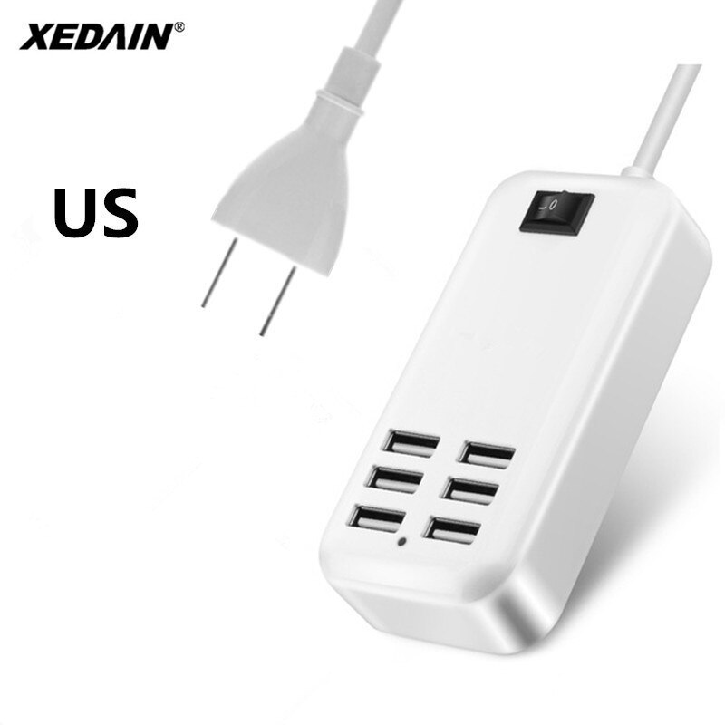 XEDAIN 6 Ports téléphone chargeur USB 5 V/3A ue/US adaptateur de prise téléphone portable universel pour iPhone iPad Samsung charge murale Multiple