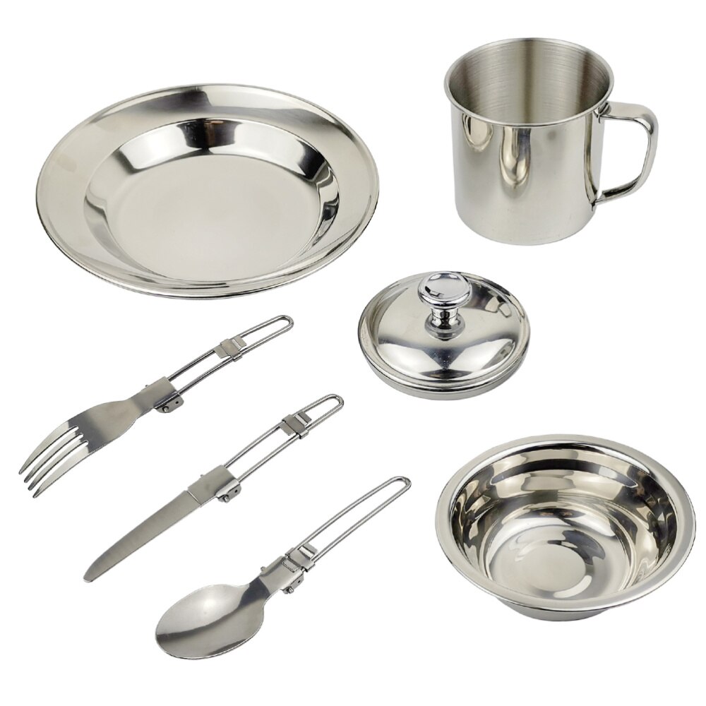 1 Set of Camping Outdoor Utensils Kit Camping Accessories Outdoor Tableware: Default Title