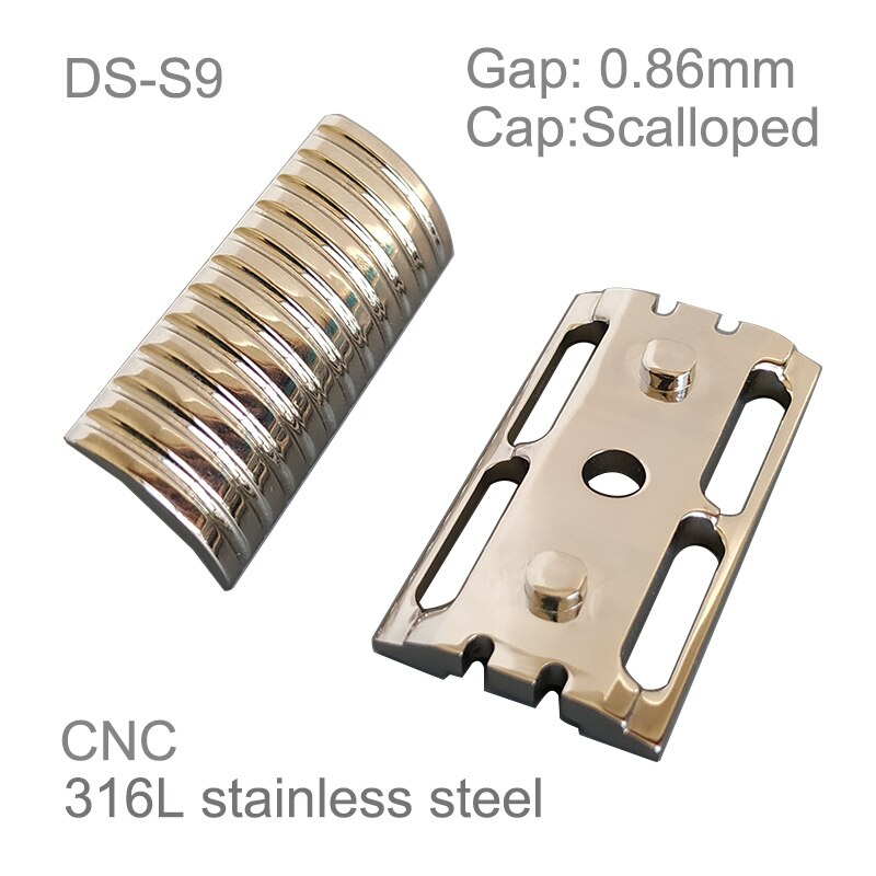 Dscosmetic S9 parallel head 316L stainless steel double edge safety razor