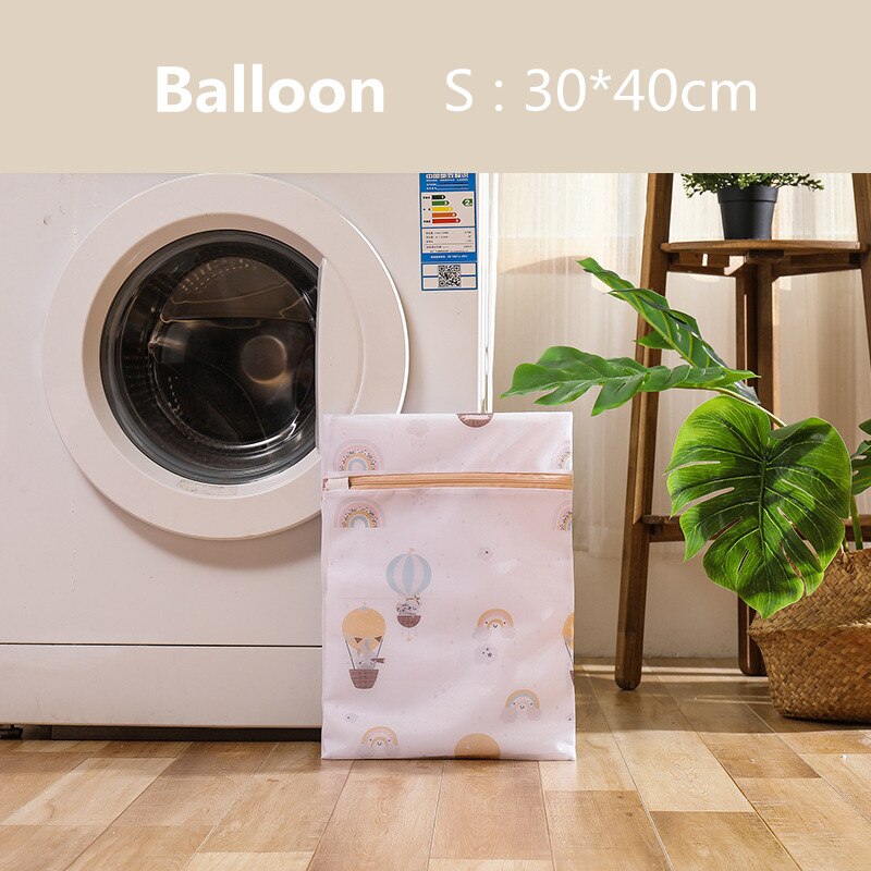 Dirty Laundry Bag for Washing Underwear Clothing Cute Printing Neatening Storage Bra Socks Organizador Folding Laundry Wash Bags: Ballon 30-40cm
