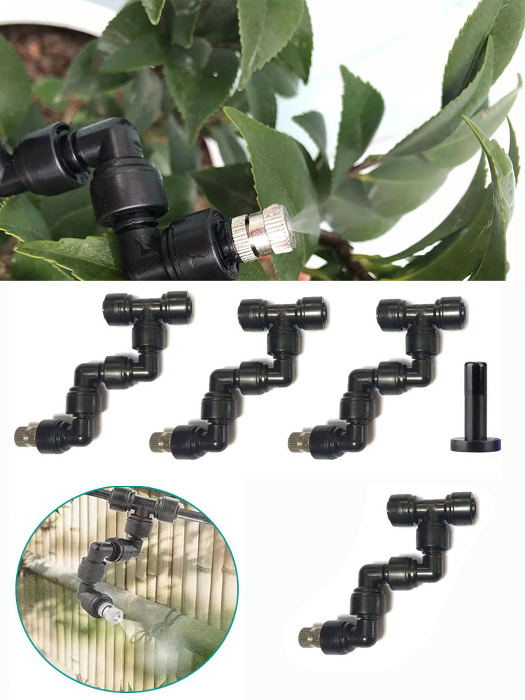 360 Adjustable Fogger Mist Sprinkler Atomizing Misting Nozzle Kit Spray Injector Brass Nozzle
