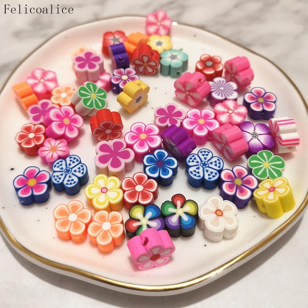 100 pièces Slime bijoux à bricoler soi-même perles Bracelet accessoires perles en bois dessin animé sourire visage fruits avec imprimé pour collier fabrication à la main