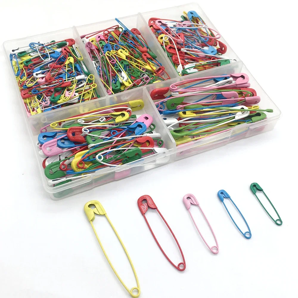 350 stk. metall fargerike sikkerhetsnåler gjør-det-selv syverktøy tilbehør brosje klesspenne nål klesverktøy stor liten eske sett