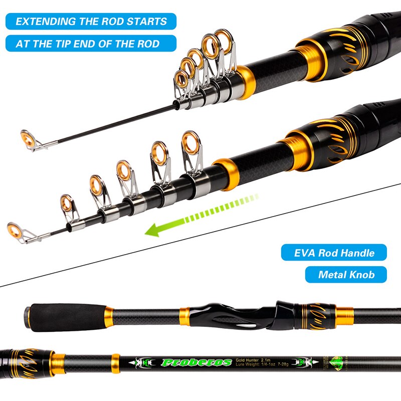 The 2.1m Telescopic Casting Fishing Combo Portable Ultralight Rod and 7.2:1 Gear Ratio Fishing Reel Fishing Combo Trout Rod