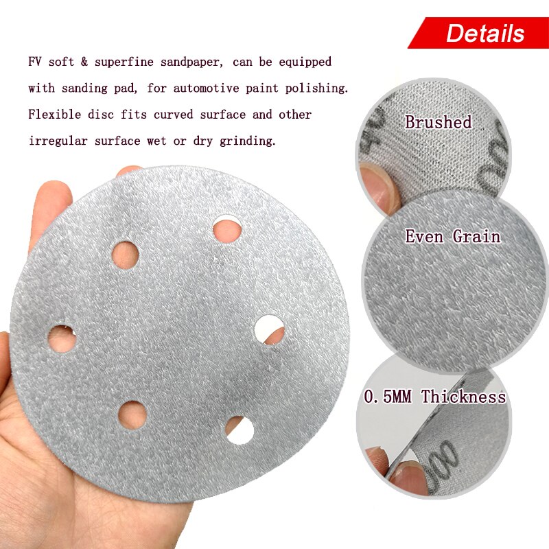 Disques De Ponçage Pour Carrosserie Grain 320 - 7 Trous, Vert, Lot De 50