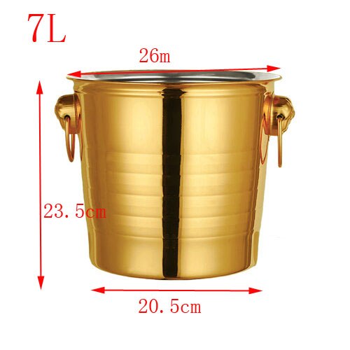 Goud Gouden Dikke Tijger Hoofd Roestvrij Staal Ijs Punch Emmer Wijn Bier Koeler Champagne Koeler Party Ktv Dubbele Oor Ijs emmer: 3