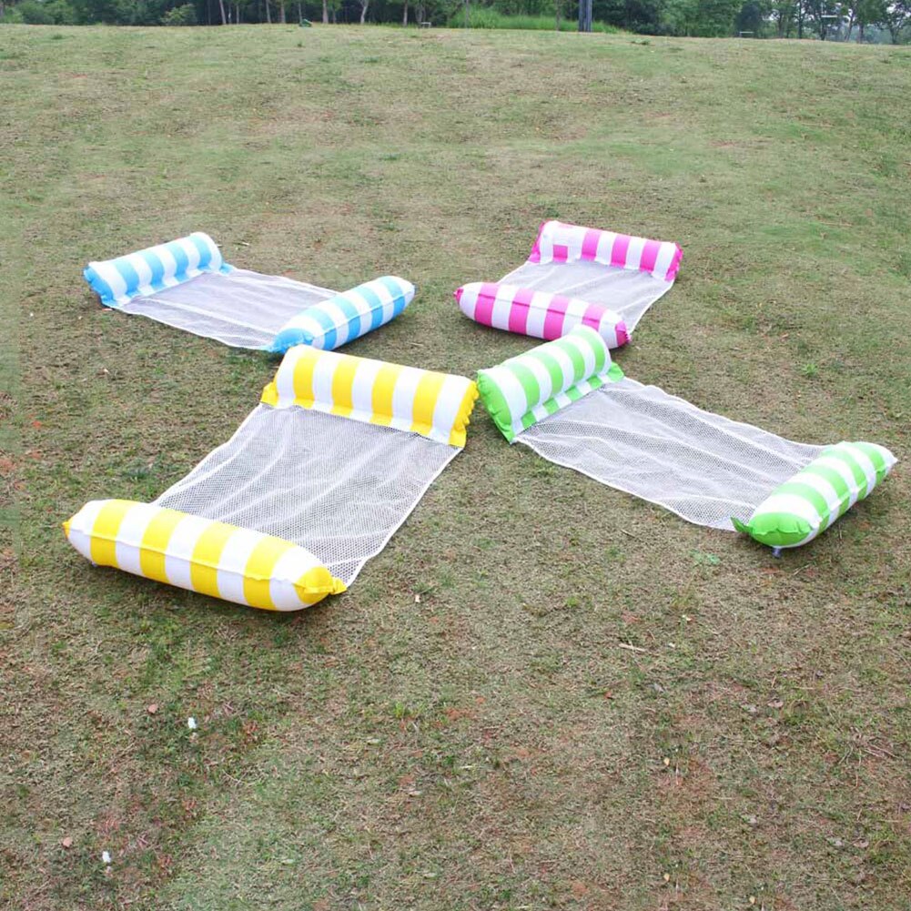 Hopfällbar sommarvattenhängmatta fåtölj uppblåsbar flytande luftmadrass pool partyleksaker pool vattensport lounge säng