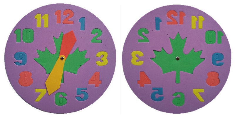 2PCS children DIY Eva clock learning education toys fun puzzle game baby toys 3-6 years old GYH
