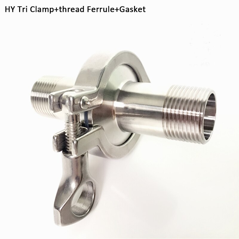 1/2" to 3" Tri Clamp Cover Thread Ferrule Adapter Stainless Steel SS304 with Sillicon Gasket Pipe Fitting
