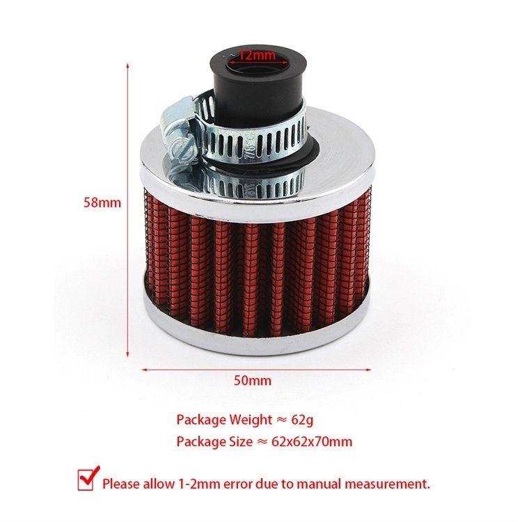 K&N Motorfiets Mini 12mm Universele Filter 13963-4 Voor Koude Lucht High Flow Carterontluchting Auto Accessorie KN Inlaatluchtfilters