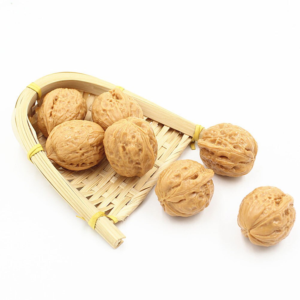 4Pcs Simulation Walnut Decorations Vivid Artificial Walnut Models Shop Window Decorations