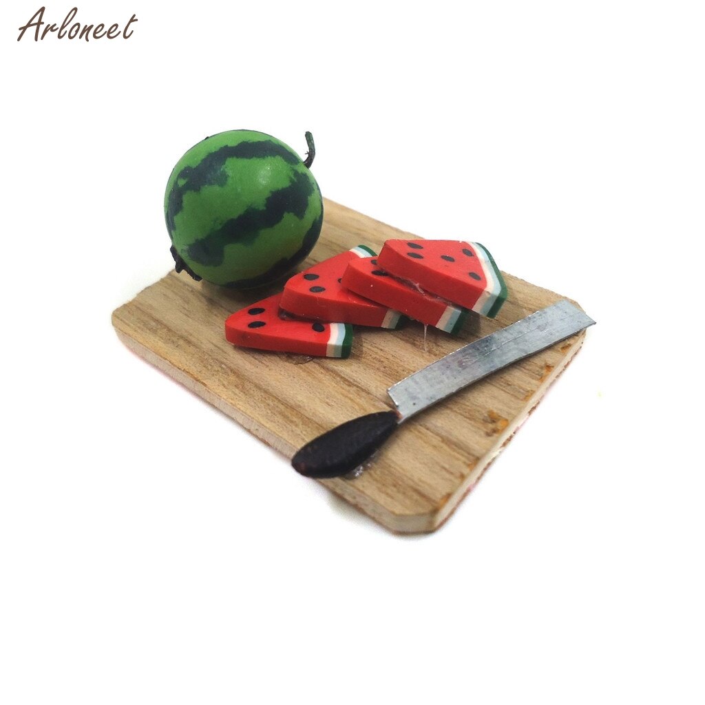 1:12 Speelgoed Huis Miniatuur Scène Model Keuken Snijplank Simulatie Thuis Speelgoed Simulatie Watermeloen Voedsel Kids Educatief