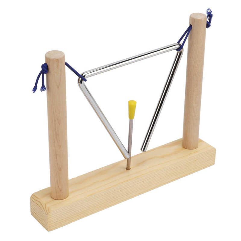 Triangle Instrument de Percussion à main, en pin métallique avec gâteur pour jouer