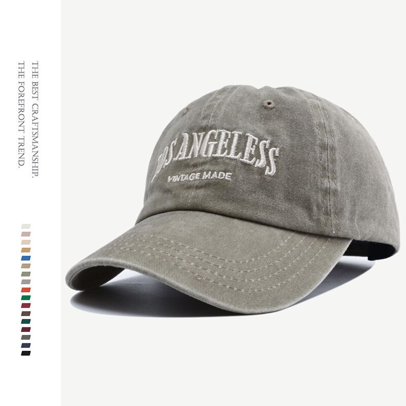 2022 Geborduurd Los Angeles Katoenen Baseball Cap Man Snapback Hoed Zwart Gemonteerd Vader Hoeden Voor Mannen Vrouwen Gorros hombre: Retro Army Green