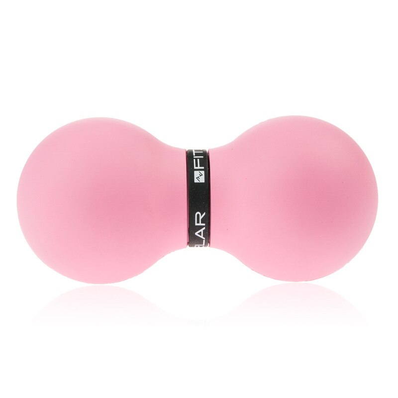 Bola de masaje Plantar bolas tipo cacahuete equipo de Fitness Bola de masaje de hogar relajante músculo mano Meridiana por película bola cuello y S: Pink Color Rubber Conjoined Ball