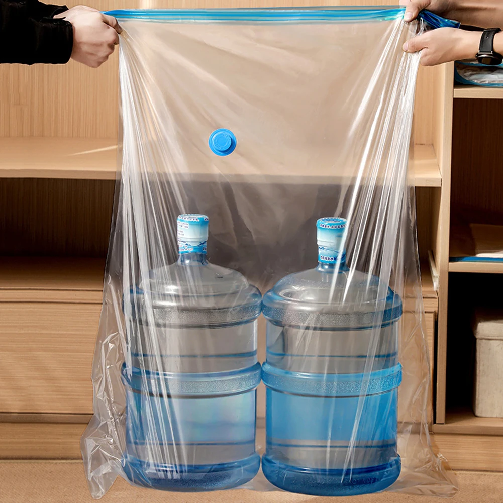 6 stk/sett vakuumposer med ventil og pumpe for oppbevaring av klær, stor plastkompresjonspose, tom, reisetilbehør, oppbevaringsinnhold