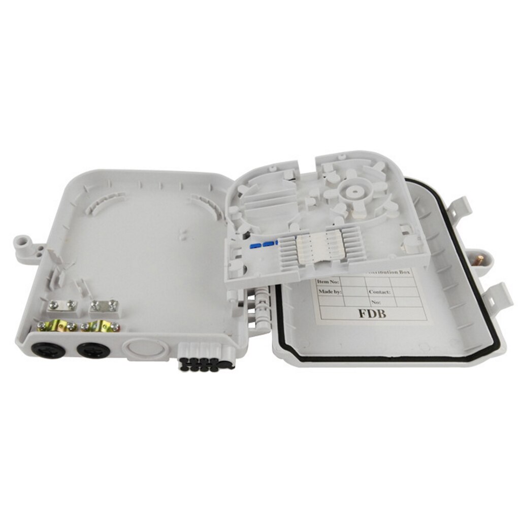 8 Core FTTH Fiber Optic Distribution Box, ABS Outdoor FTTH Terminal Box with ''Lock'' Instructure
