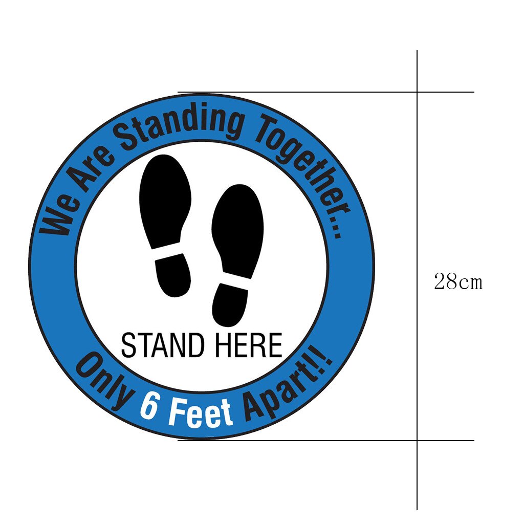 Stand Here Ground Sign Stickers Floor Sign Decal Sticker Keep 6ft In Between Distance Marker Floor Circular Landmark Warning