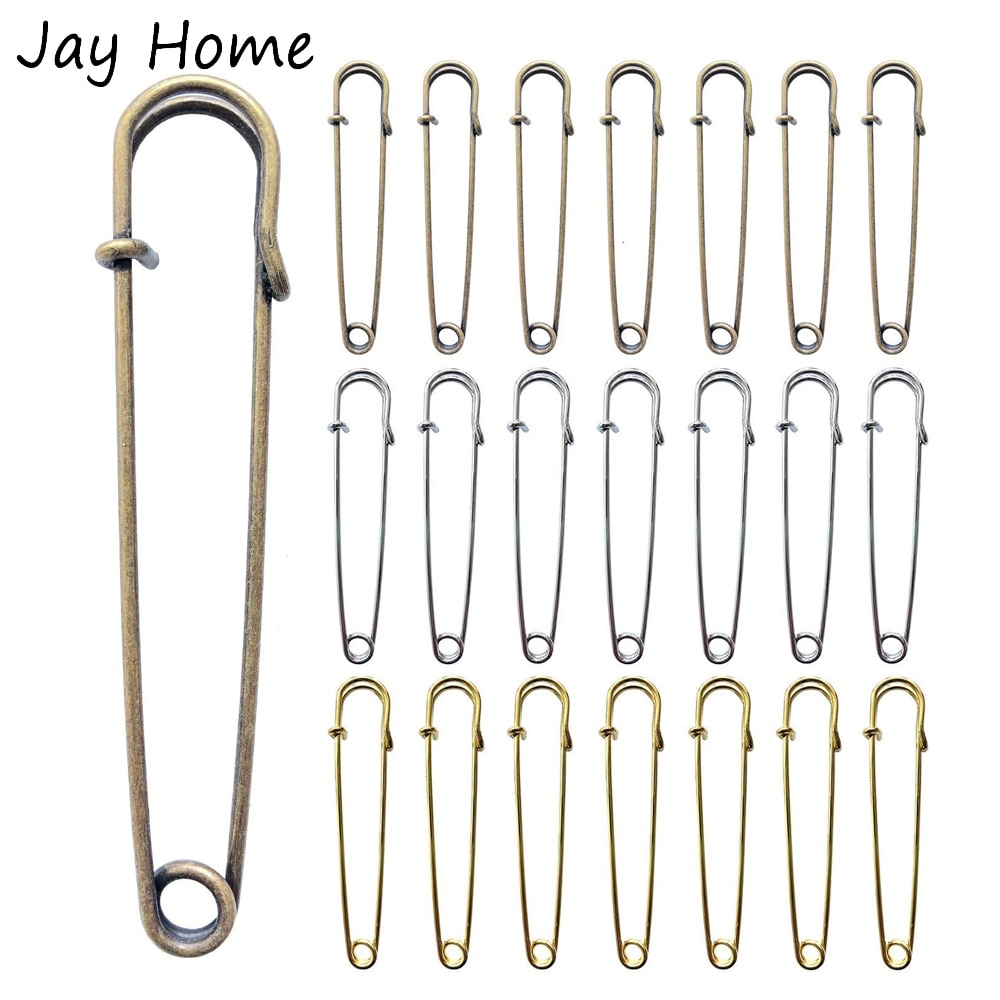 Alfileres de seguridad de 50mm, agujas de acero inoxidable, alfileres de costura grandes, broche para joyería, accesorios de costura, 4/20 Uds.