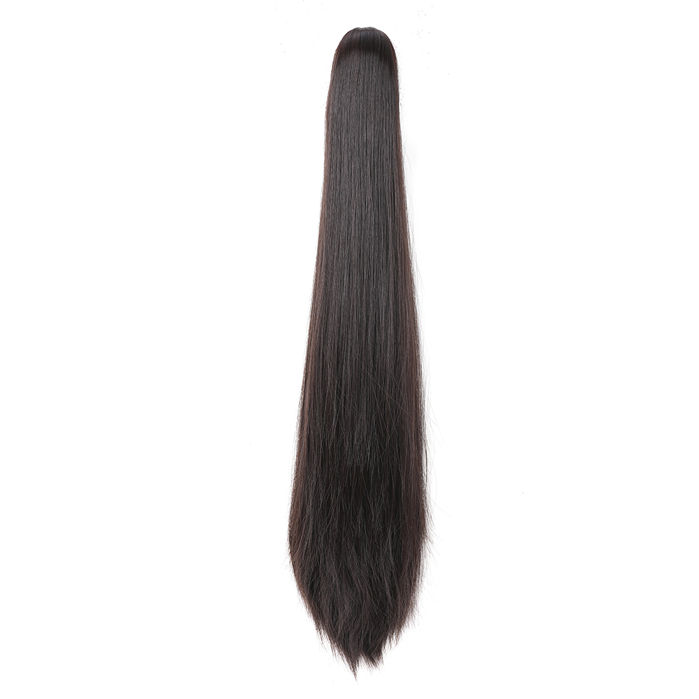 Cauda de pônei reta longa para mulheres, extensão de rabo de cavalo para meninas, cabelo sintético macio natural de alta qualidade, 20 in: #4