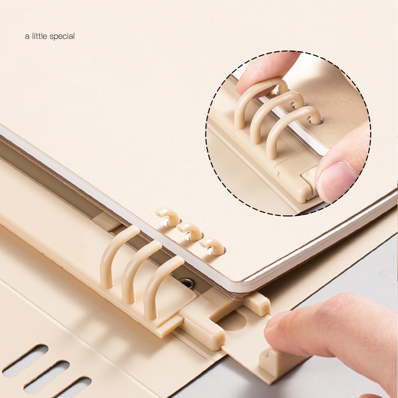 1pcs KOKUYO Loose-leaf Book One Meter Pure Series A5 / B5 Simple Retro Style Removable Plastic Ring Buckle Frosted Note book