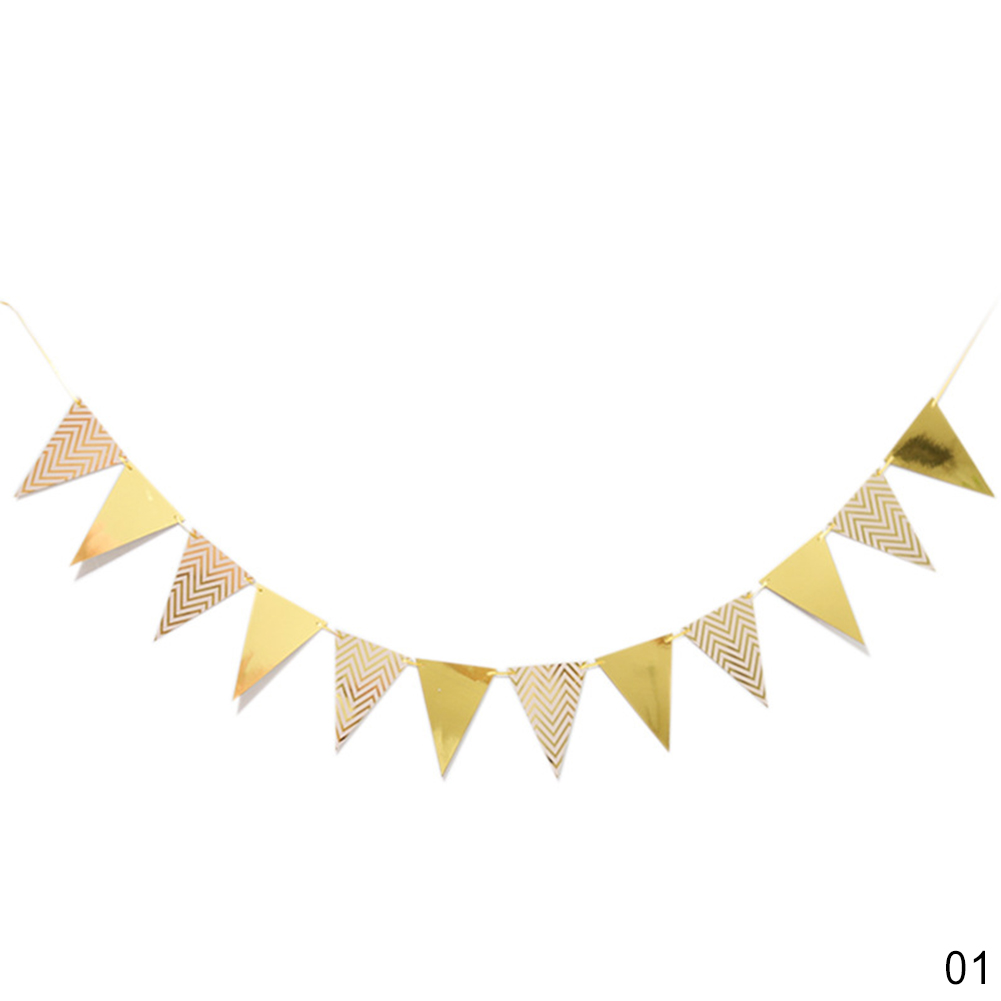 Gold Pink Board Garland Banner For Bride To Be Bridal Shower Birthday Party Decoration Kids Room Decor Congratulations Banner: 3M-Triangle 01