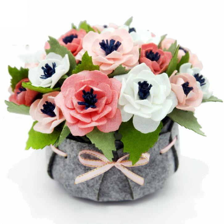 Vilt Bloemen Decoratie Gratis Snijden Diy Materiaal Pakket Handgemaakte Bloemen Gemaakt Van Vilt Voor En Woondecoratie
